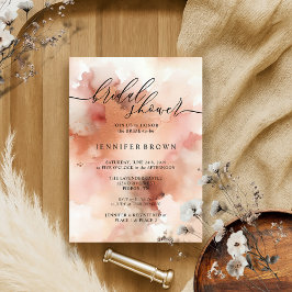 Invitación Boda de acuarela RoseGold Earthtone