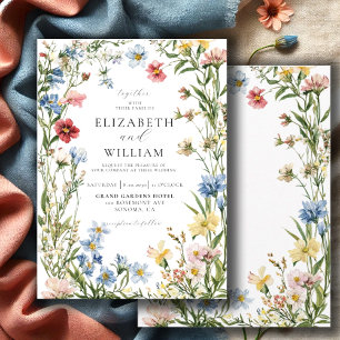 Invitación Boda de acuarela Rustic Wildflower Boho