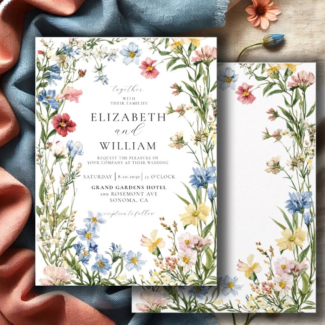Invitación Boda de acuarela Rustic Wildflower Boho (Subido por el creador)