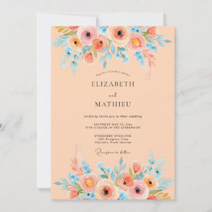 Invitación Boda de Acuarela Serena de Albaricoque