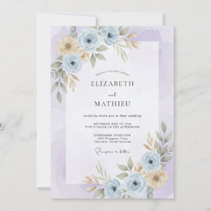 Invitación Boda de acuarela serena de lavanda