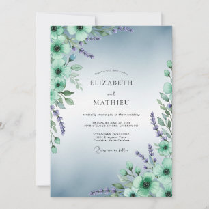 Invitación Boda de Acuarela Serena Verde Menta