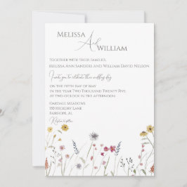 Invitación Boda de acuarela sinusal monogramada