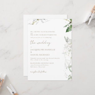 Invitación Boda de Acuarela Soñadora con Follaje para Ambos P