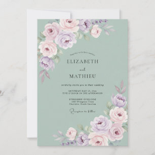 Invitación Boda de Acuarela Soñadora en Verde Salvia