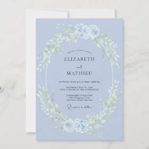 Invitación Boda de Acuarela Sublime Azul Mylta