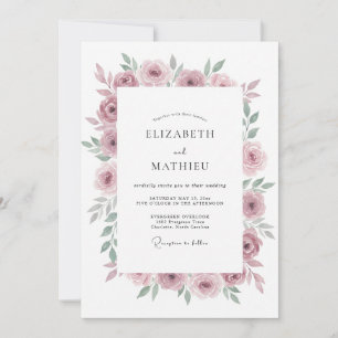 Invitación Boda de acuarela sutil malva