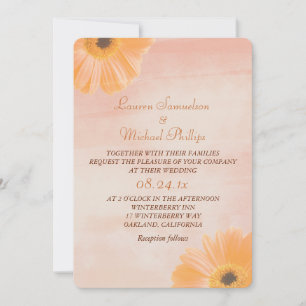 Invitación Boda de acuarela Tangerine Floral