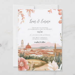 Invitación Boda de acuarela toscana en Florencia Italia