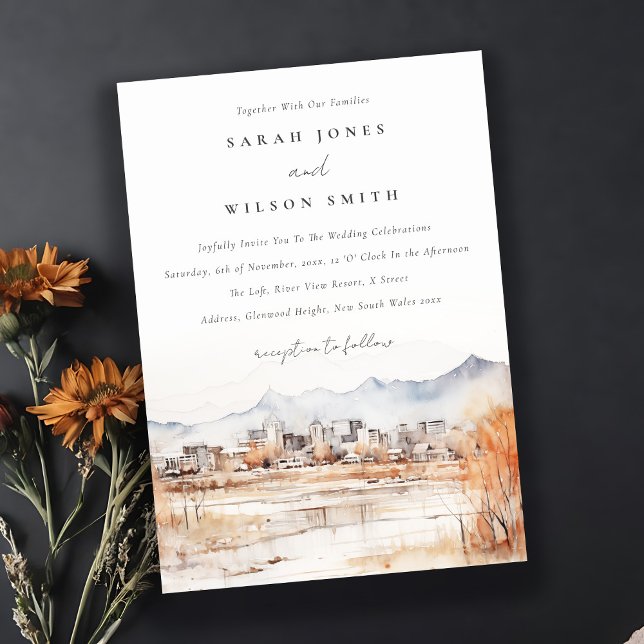 Invitación Boda de acuarela Utah de Salt Lake City (Subido por el creador)