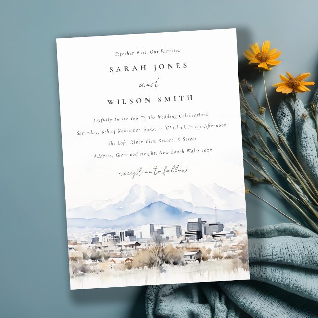 Invitación Boda de acuarela Utah de Salt Lake City (Subido por el creador)