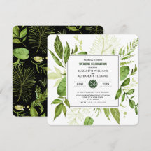 Boda de acuarela verde negro