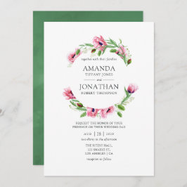 Invitación Boda de acuarelas rosadas