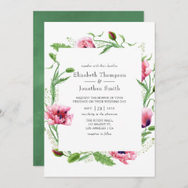 Invitación Boda de acuarelas rosadas