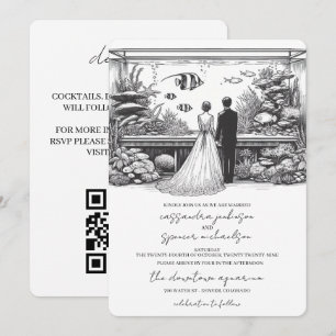 Invitación Boda de Acuario con Código QR