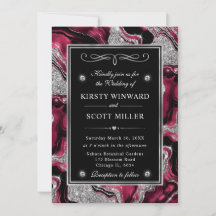Boda de Ágata con Hojas de Aluminio Rojo Elegante 