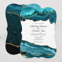 Boda de Ágata Teal y Oro