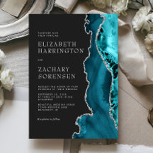 Boda de Agate de Plata Azul verde azulado