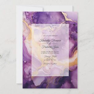 Invitación Boda de Agate Purple and Gold