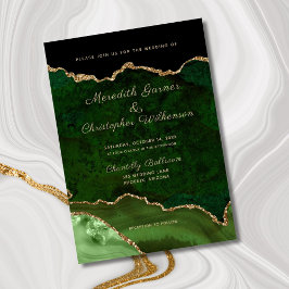 Invitación Boda de Agate Purpurina de Emerald Green Elegance