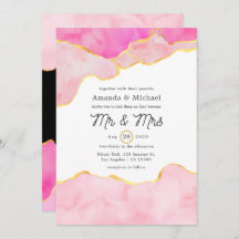 Boda de Agate Rosado, Negro y Oro