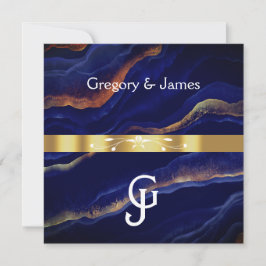 Invitación Boda de Agentes Geodésicos Purple y Gold