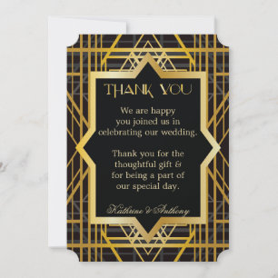 Invitación Boda de agradecimiento al estilo de Gatsby de los 