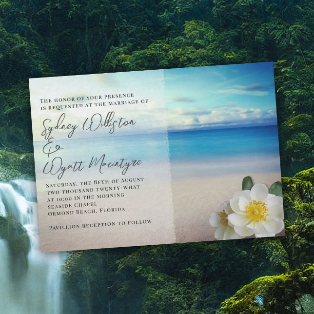 Invitación Boda de agua azul rosa blanca (Subido por el creador)
