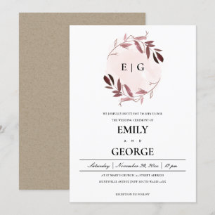 Invitación Boda DE AGUA DE COLOR DE AGUA PURPLE FOLIAGE PURPL