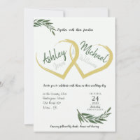 Boda de Agua elegante y chic con acuarela verde