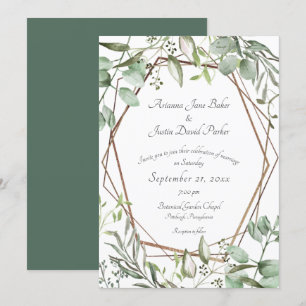 Invitación Boda de agua Eucalyptus Botánico de Woodland