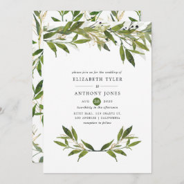 Invitación Boda de agua Leafy Greenery