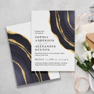 Invitación Boda de aguijón dorado lux