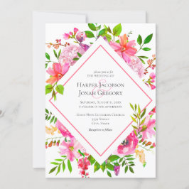 Invitación Boda de aire floral acuático moderno