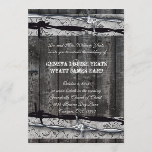 Invitación Boda de alambre de madera rústica