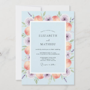 Invitación Boda de Albaricoque Lila Ranunculus Eucalipto