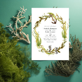 Invitación Boda de algas marinas acuáticas