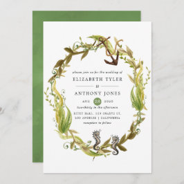 Invitación Boda de algas marinas acuáticas