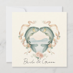 Invitación Boda de amantes de la pesca Encantados contigo Acu