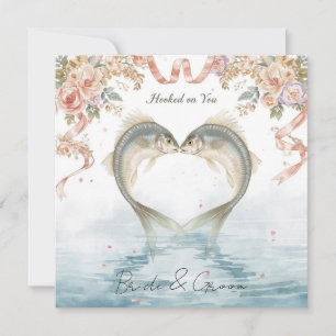 Invitación Boda de amantes de la pesca Encantados contigo Acu