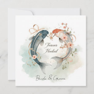Invitación Boda de amantes de la pesca Encantados contigo Acu