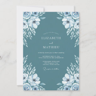 Invitación Boda de amapola blanca cadete