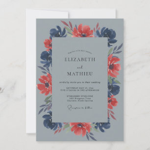 Invitación Boda de Amapola Roja Pizarra