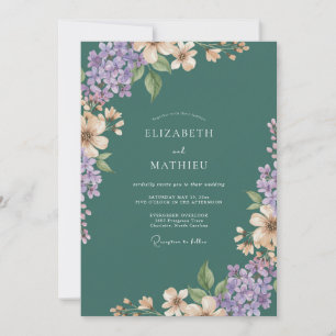 Invitación Boda de amatista, pizarra y lila de eucalipto