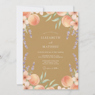 Invitación Boda de Ámbar Violeta Melocotón Eucalipto