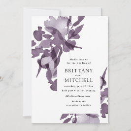 Invitación Boda de Ametismo Floral de acuarela romántica