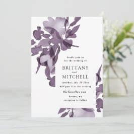 Invitación Boda de Ametismo Floral de acuarela romántica