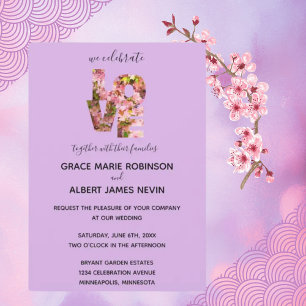 Invitación Boda de AMOR a los floreros de arce rosado