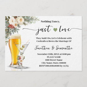 Invitación Boda de Amor Blanco de Invierno Sin Adornos