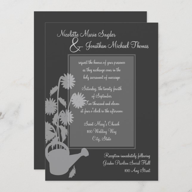Invitación Boda de amor creciente (Anverso / Reverso)